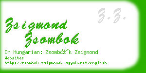 zsigmond zsombok business card